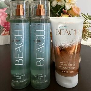 🆕🏖️ BATH & BODY WORKS “AT THE BEACH” 3-PIECE BODY CARE BUNDLE. NEW FULL SIZE.